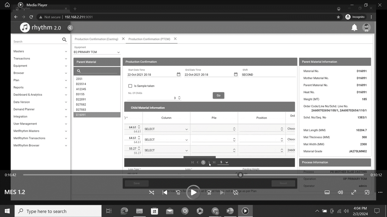 MES shop-floor execution view